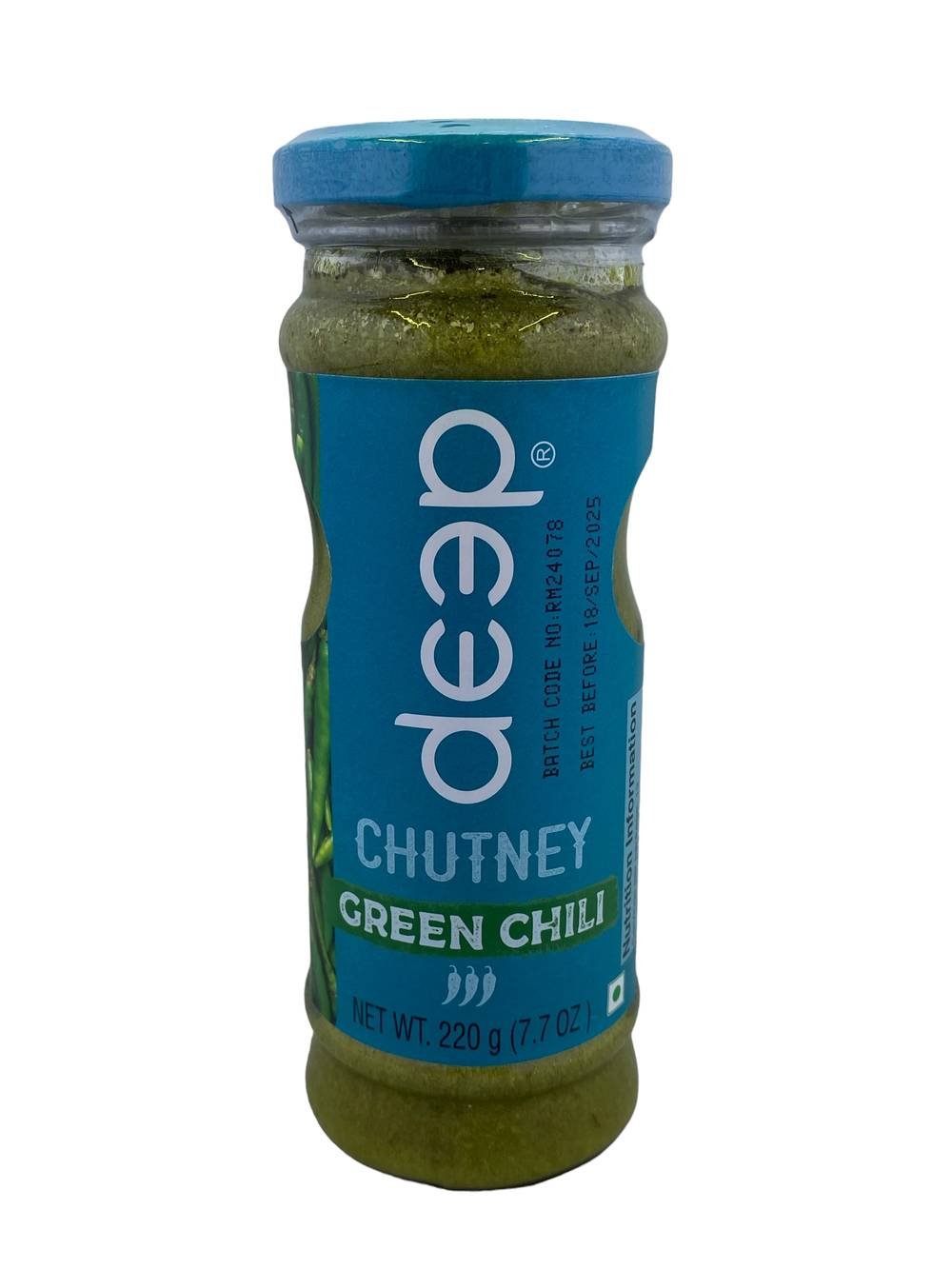 Deep Green Chili Chutney 220g