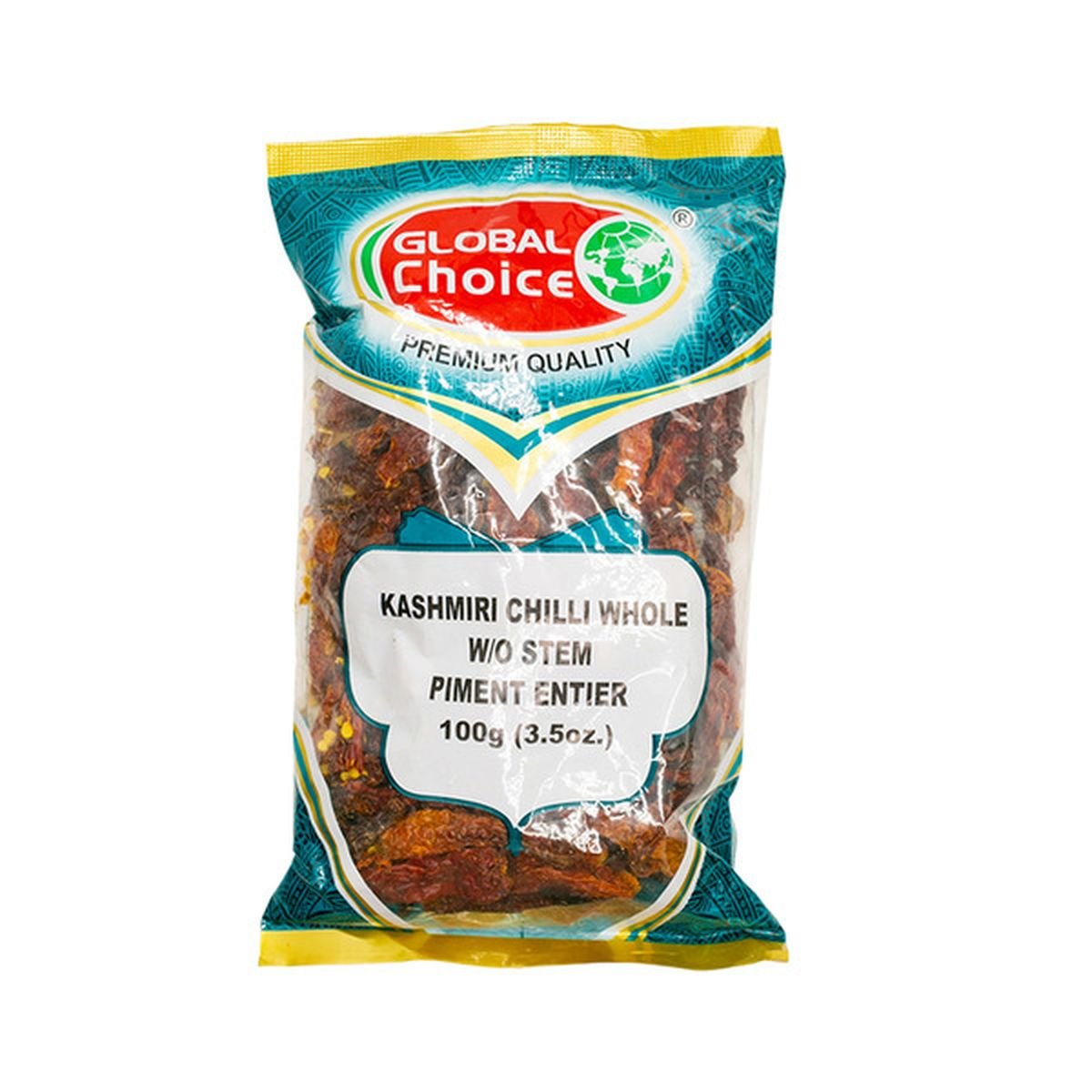 Global Choice Kashmiri Chilli Whole 100g - Spices and Herbs