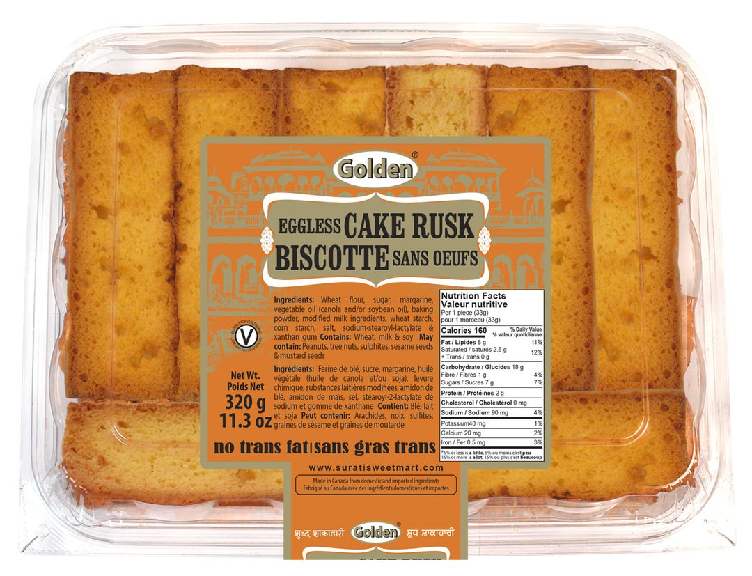 Golden Eggless Cake Rusk 650g - Snacks