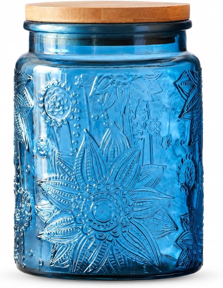 Light Blue 4 Glass Jar