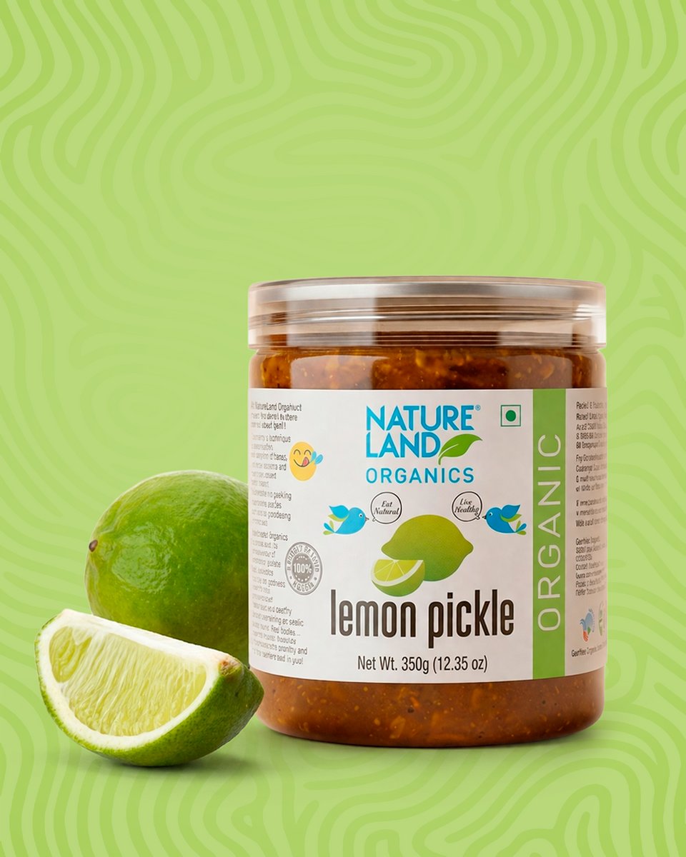 Nature Land Organic Lemon Pickle 350g - Condiments