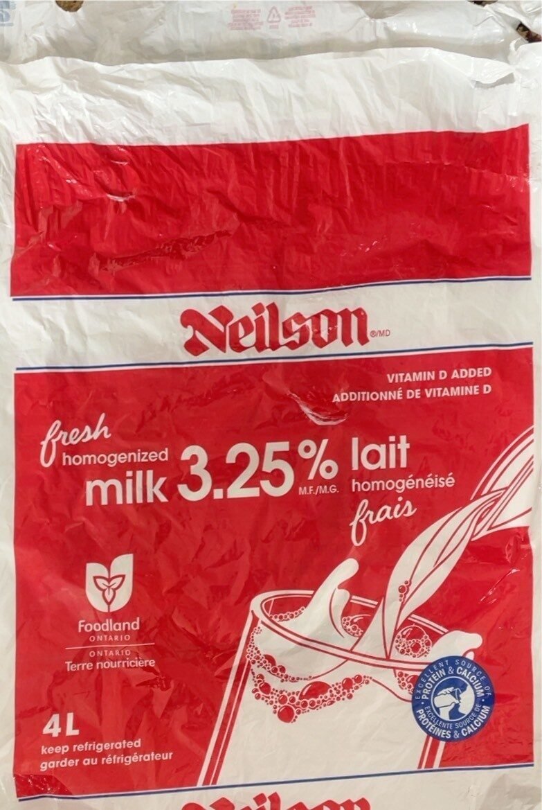 Neilson Milk 3.25% 4L Bag
