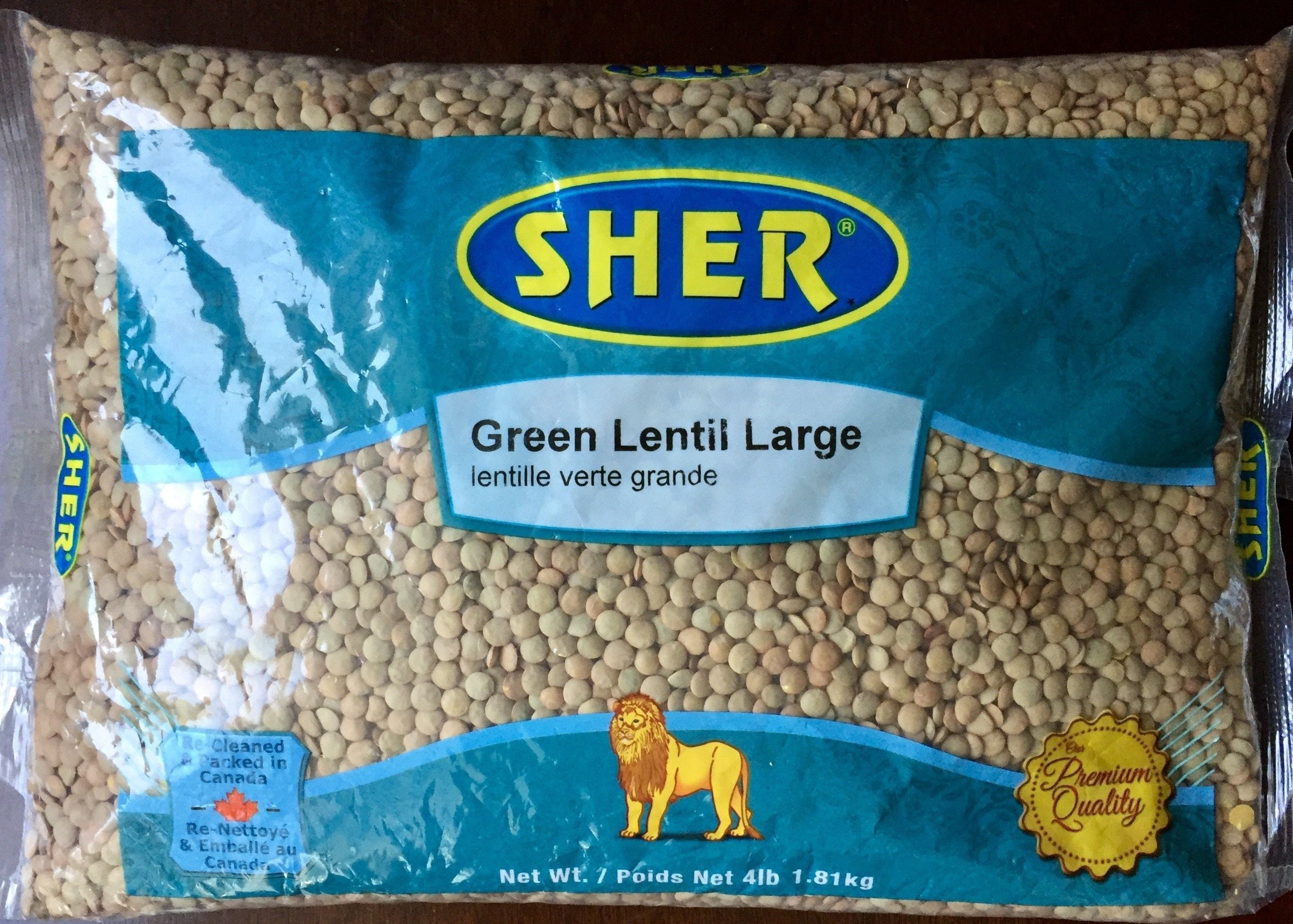 SHER Green Lentils Large 2lb