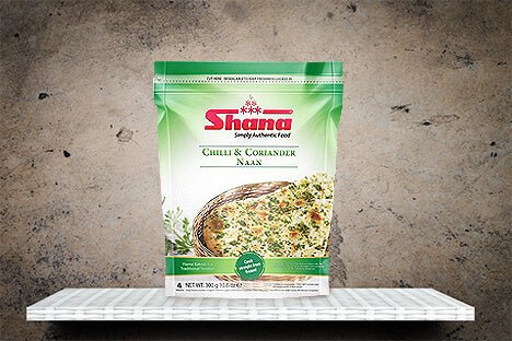 Shana Chilli & Coriander Naan - Frozen Foods