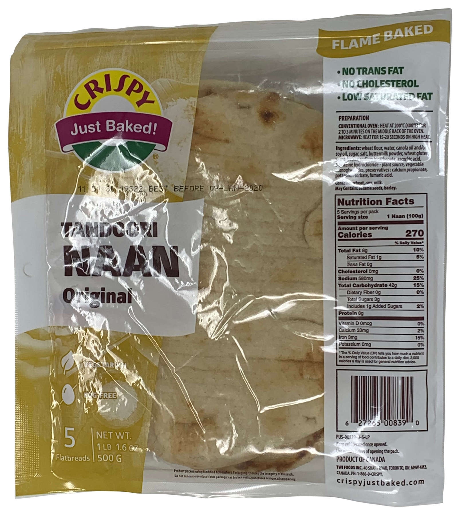 Crispy Tandoori Naan Original 500g