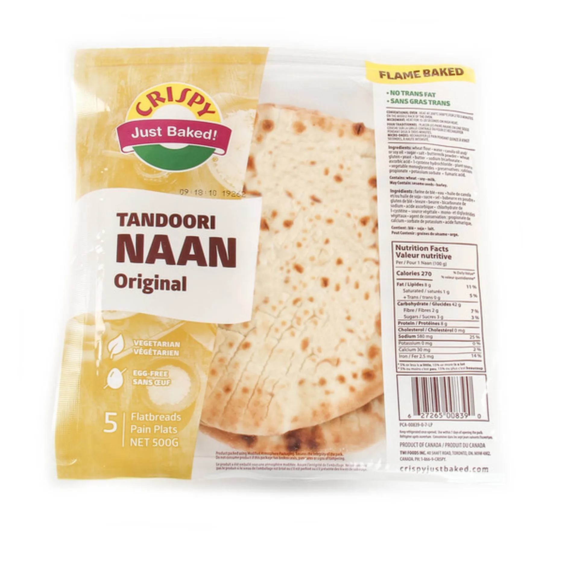 Crispy Whole Wheat Tandoori Naan 500g