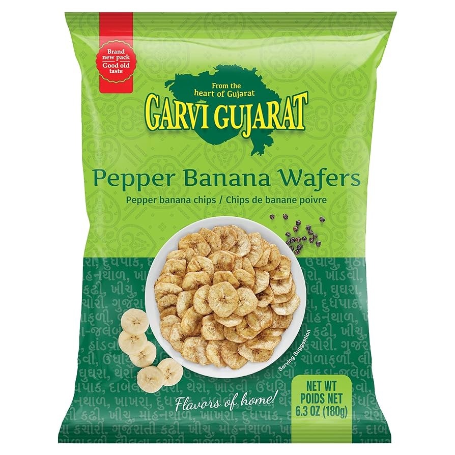Garvi Gujarat Pepper Banana Wafer 180g - Snacks