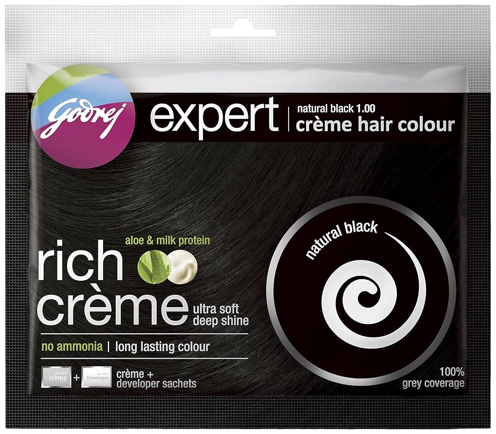Godrej Expert Rich Crème Hair Colour Natural Black 20g + 20ml