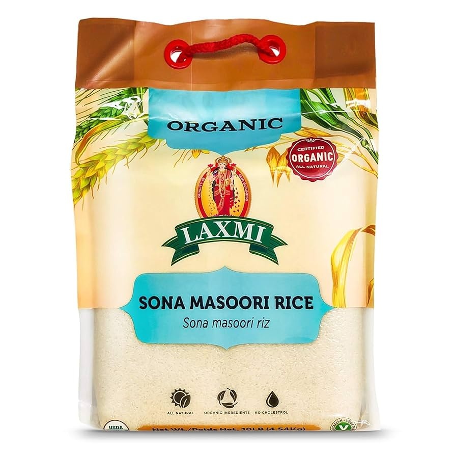 Laxmi Organic Sona Masoori Rice 10lb - Flour & Grains