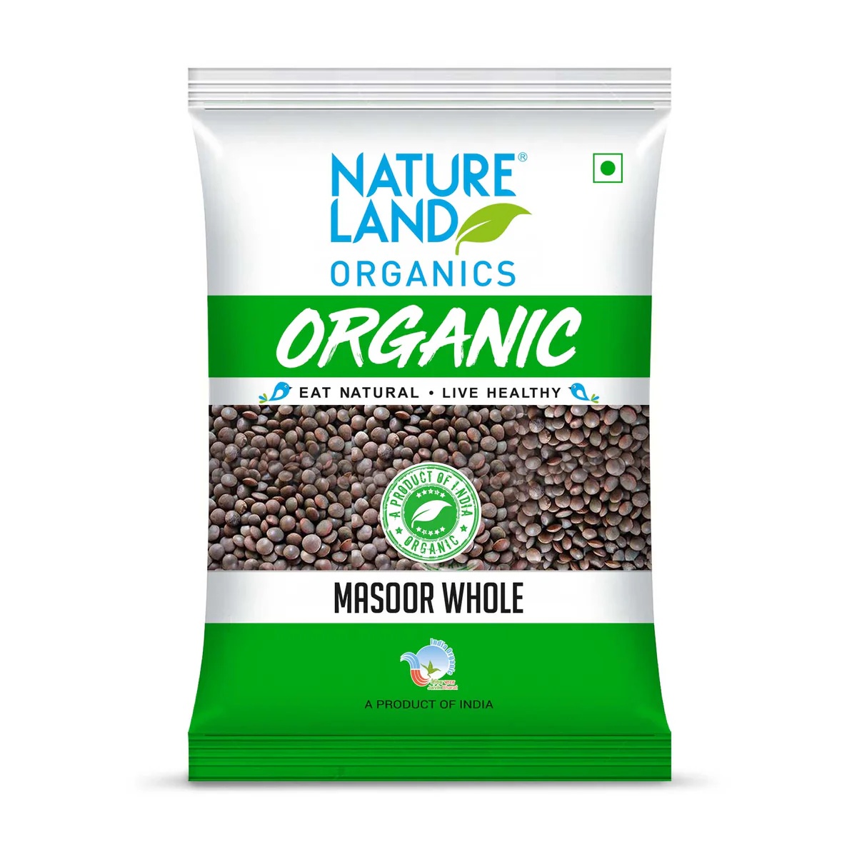 Nature Land Organic Masoor Whole 2lb