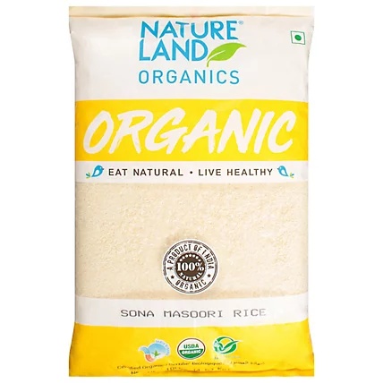 Nature Land Organic Sona Masuri Rice 10lb - Flour & Grains