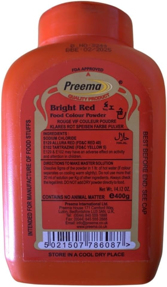 Preema Bright Red Food Colour Powder 400g