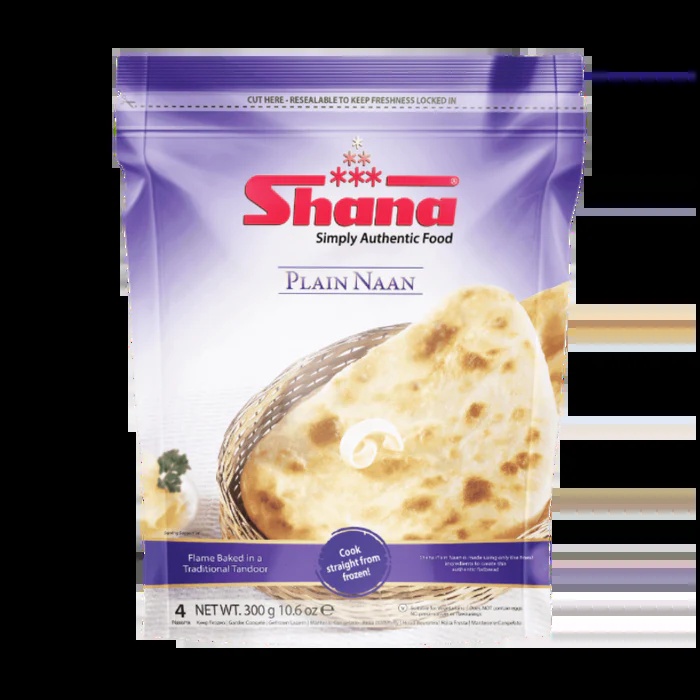 Shana Plain Naan 300g - Frozen Foods