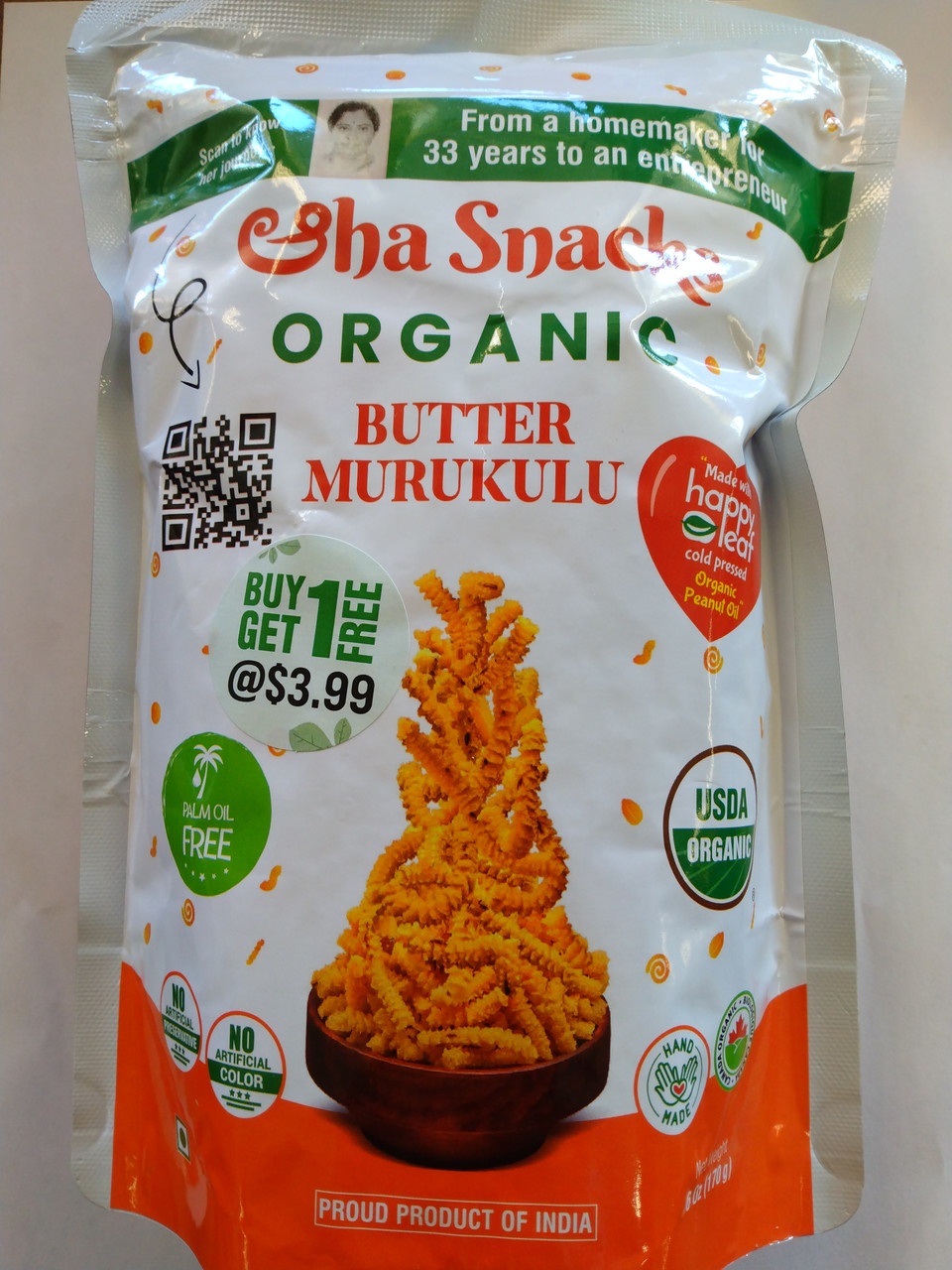 Stainless Steel Organic Butter Muruku 170g - Snacks