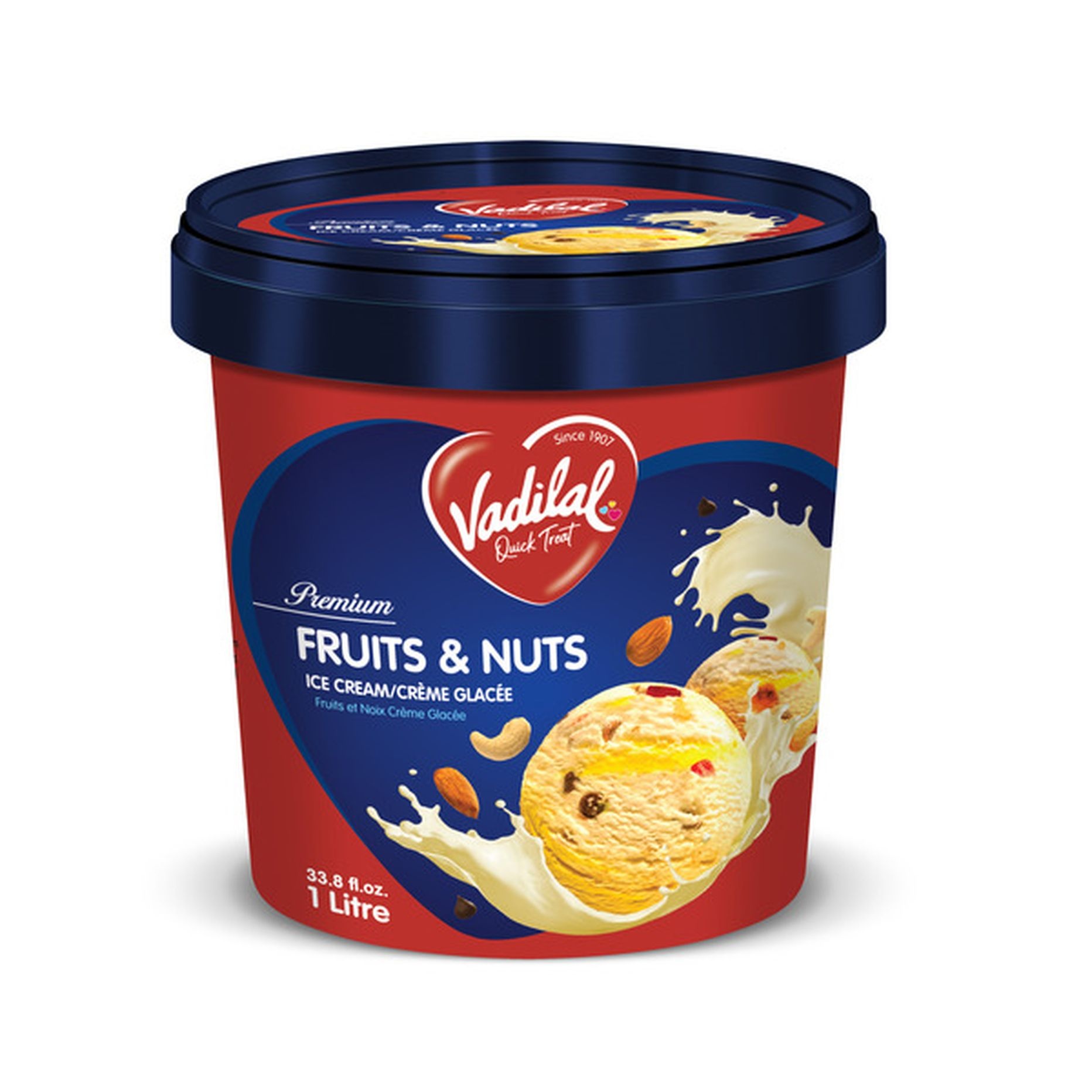 Vadilal Fruits and Nuts Ice Cream 1L